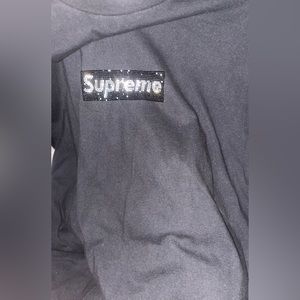 Black Swarovski supreme tee
